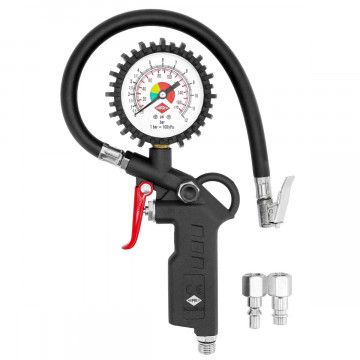 Dækpumpe 44 cm 0.7-12 bar med stiknippel 1/4"