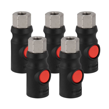 Sikkerhedskobling 1/4" hun 5 stk.