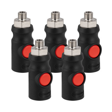 Sikkerhedskobling 1/4" han 5 stk.