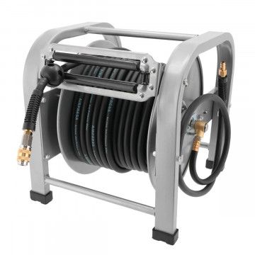 Luftslange tromle 20 bar 30 m 1/4" 16 x 10 mm selvrullende gulvmodel gummi